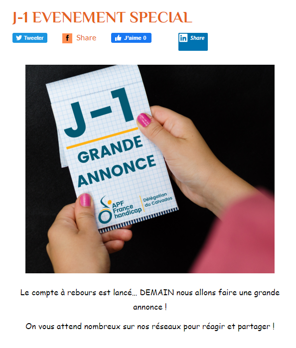 exemple d'une publication sur Facebook pour le Blune créé par un étudiant